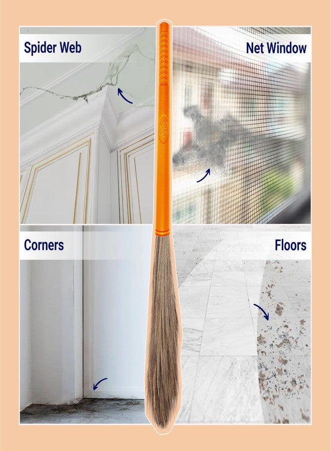 Chakaa chak Chakaachak Shakti Grass Broom | Meghalaya Grass Jhadu for Home Cleaning | Long Lasting & Durable Zadu | Fine Dust Remover for Floor & Ceiling | Plastic Handle | Lightweight & Eco-Friendly - Image 4